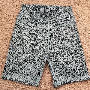 size S leopard print biker shorts